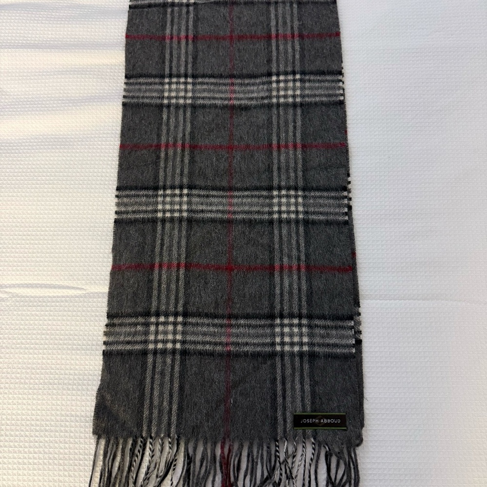 Cashmere Scarf - Grey/Plaid